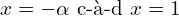 x = -\alpha \text{ c-&agrave;-d } x=1